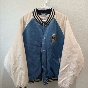 Vintage Disney Winnie the Pooh Denim Varsity Jacket